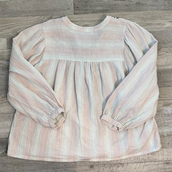 Calypso St. Barth Floral Embroidered Peasant Style Top K8 - Picture 4 of 6